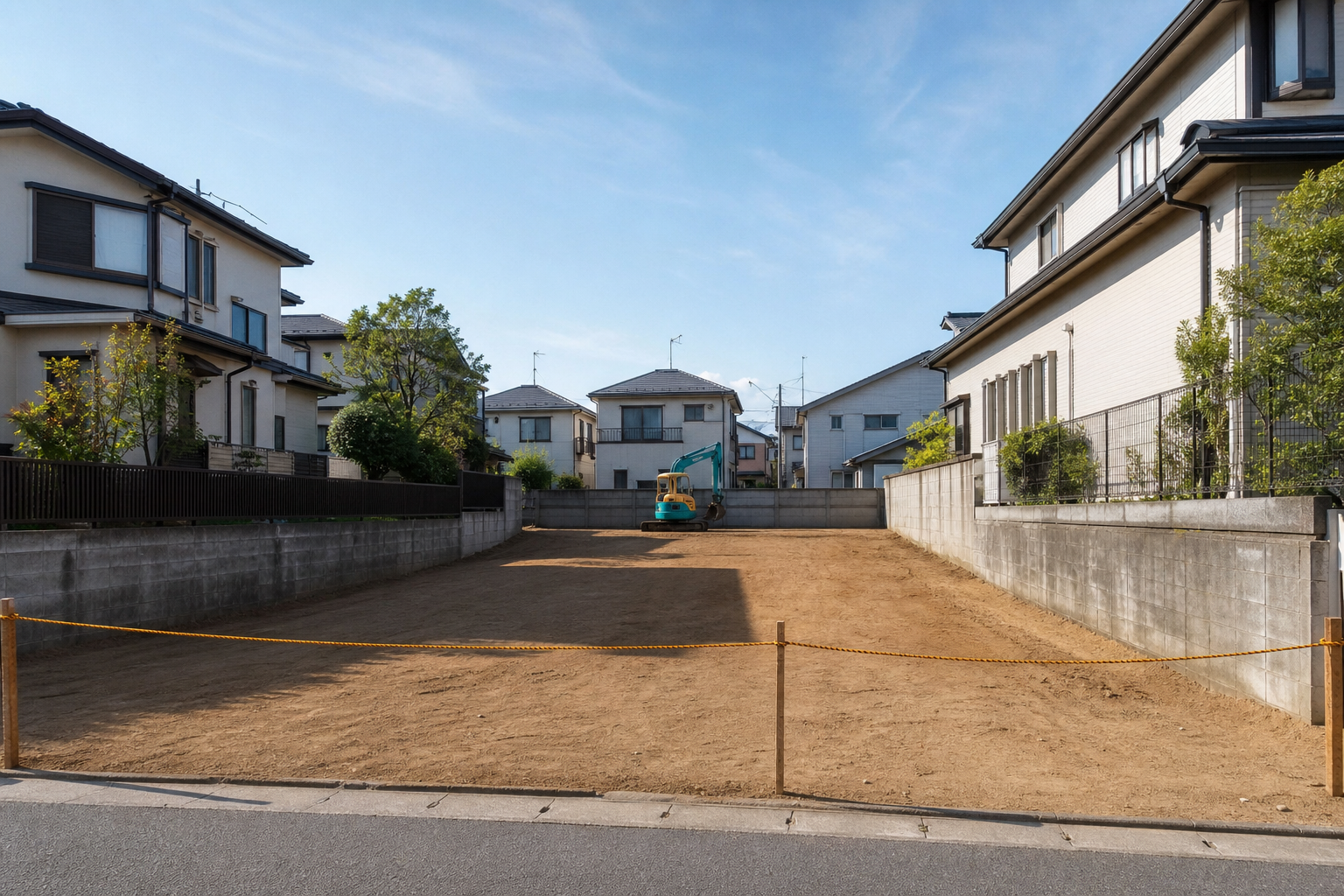 解体後にきれいに整地された土地の施工イメージ